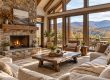 Clean upscale Northeast Georgia mountain home living room prepared for getaway homeowners returning between visits.