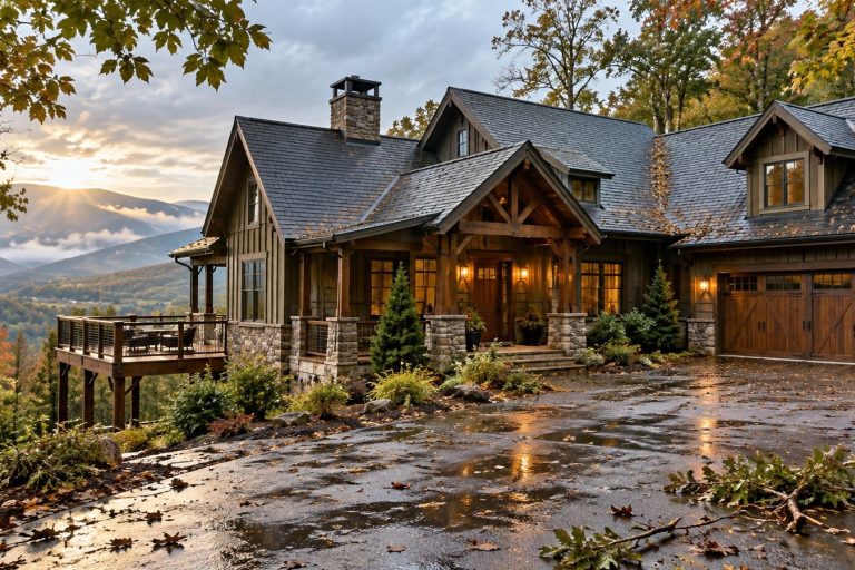 Northeast Georgia mountain getaway home after changing weather illustrating routine property condition checks.